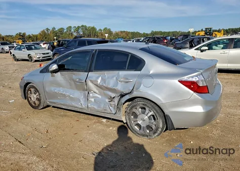 2012 Honda Civic Hybrid from USA, damaged, VIN JHMFB4F28CS008925